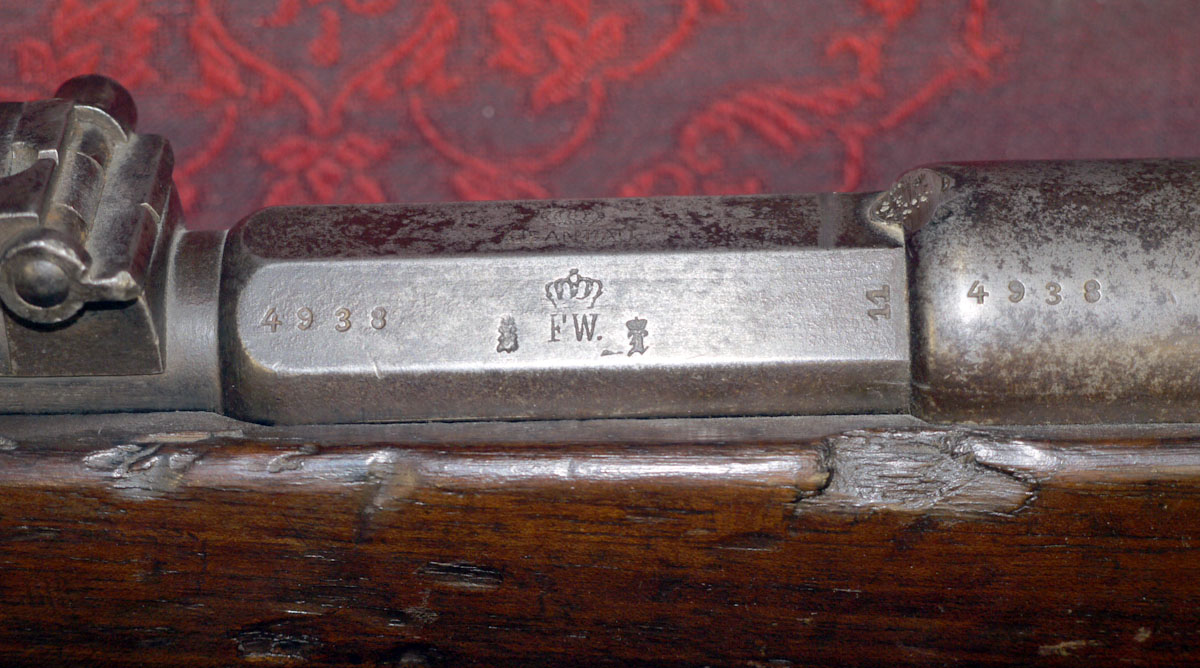 Gew71/84, I.G. Mod. 71/84, Spandau 1887 auf WBK rot Salutwaffen WHL o ...